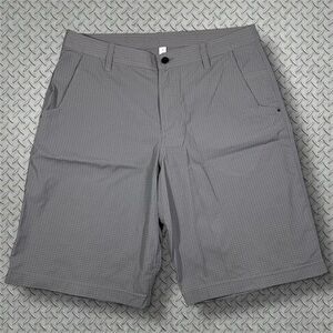 Lululemon Gray Grid Check Print Chino Stretch Golf Shorts